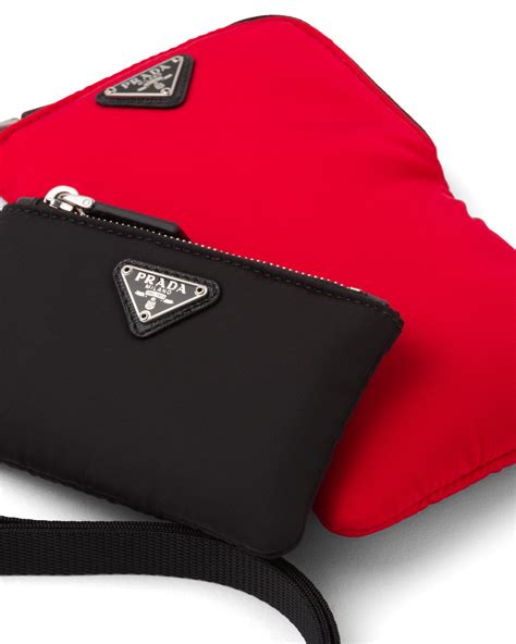 prada strap pouch|Prada nylon pouch bag.